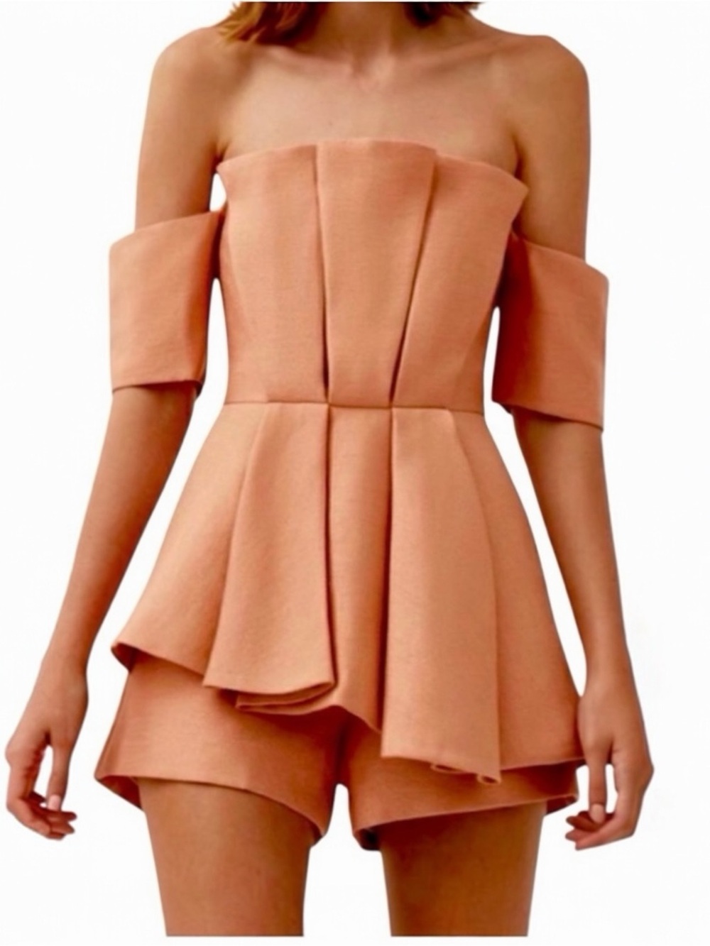 C/Meo Collective Need Nobody Off The Shoulder Short Sleeve Romper Shorts Small